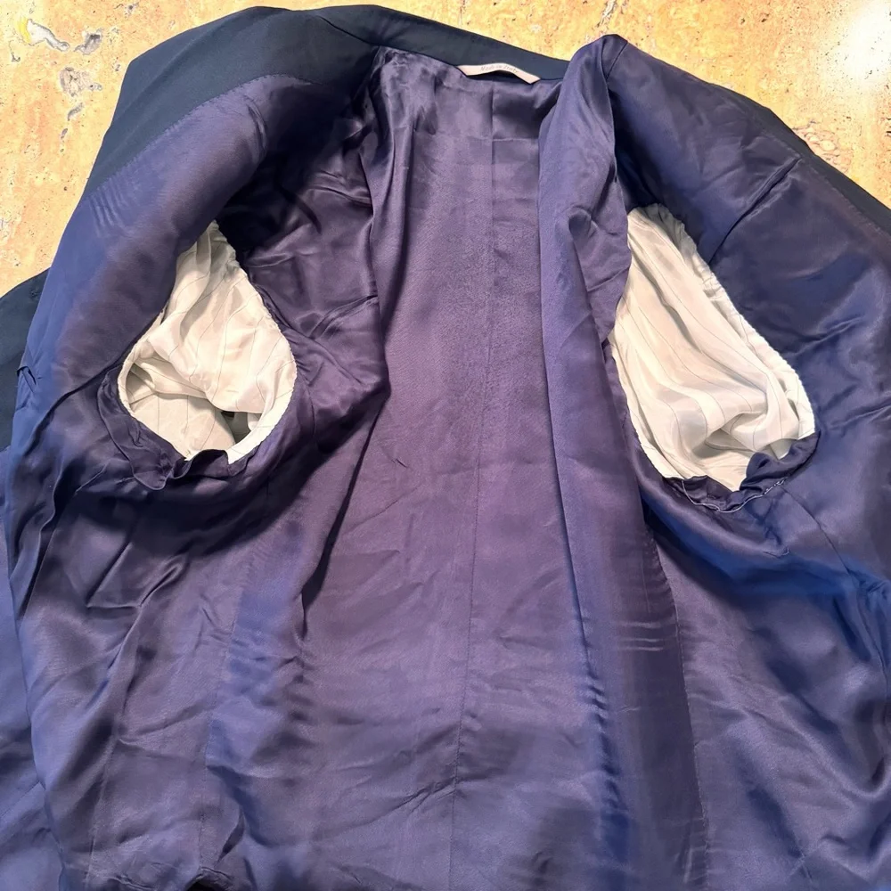 CANALI Mens Single Breasted 2 Button Wool Blue Blazer Suit Jacket Sz 58 EU/48 US
